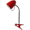 Aigostar - Tischlampe mit Clip 1xE27/11W/230V rot/Chrom