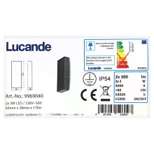 Lucande - LED-Wandleuchte für den Außenbereich CORDA 2xLED/3W/230V IP54