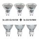 SET 3x LED Einbauleuchte BASIC 3xGU10/3W/230V + Glühbirne 3xGU10/50W FREI