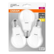 SET 3x LED Glühbirne BASE E27/8,5W/230V 2700K - Osram